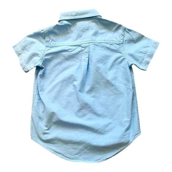 The Children's Place Light Blue cotton button up top shirt Boy 5T short sleeved - Picture 4 of 6